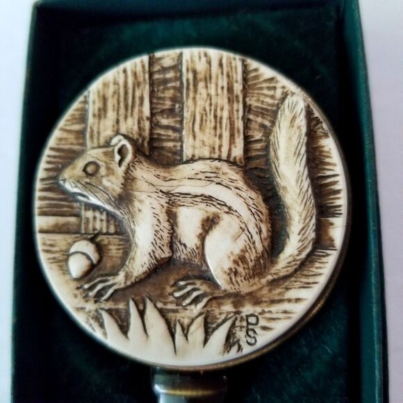 Philip Schuyler NA Artist Squirrel Design Hand Stained Bronze Letter Opener - Picture 5 of 7